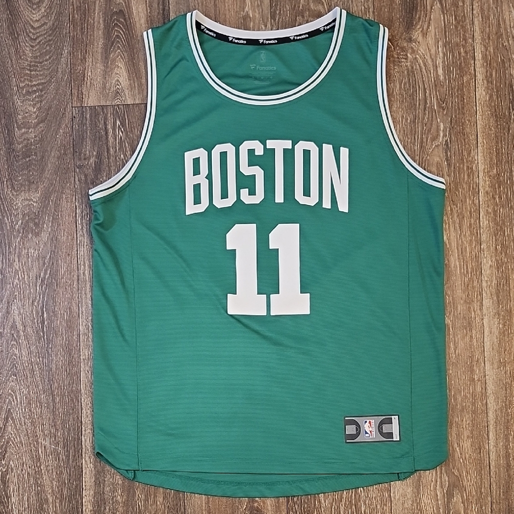 Boston Celtics NBA Kyrie Irving Fanatics Basketball Jersey Green Printed Size L